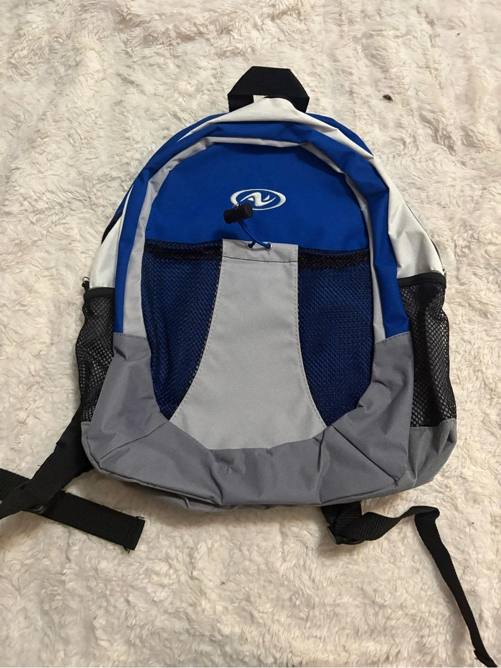 Blue and Gray Mesh Front Backpack - Men Bags